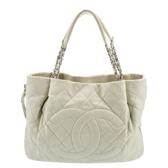 Authentic CHANEL Classic Timeless Caviar Expandable Tote Quilted Leather Bag CC - Picture 1 of 16